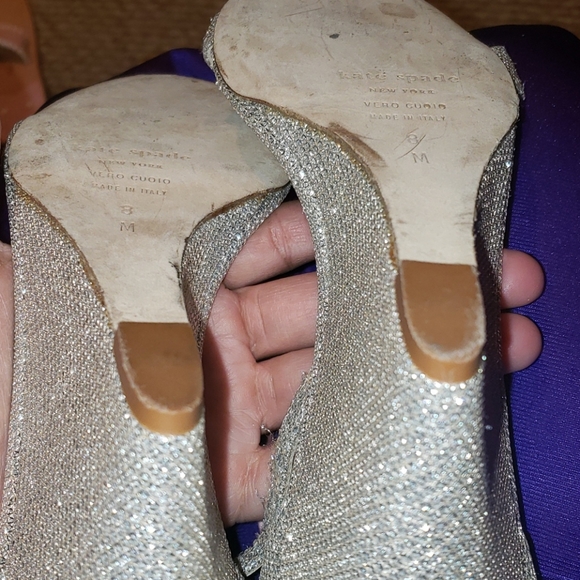 KATE SPADE ANKLE STRAP SPARKLE WEDGES - Picture 6 of 8
